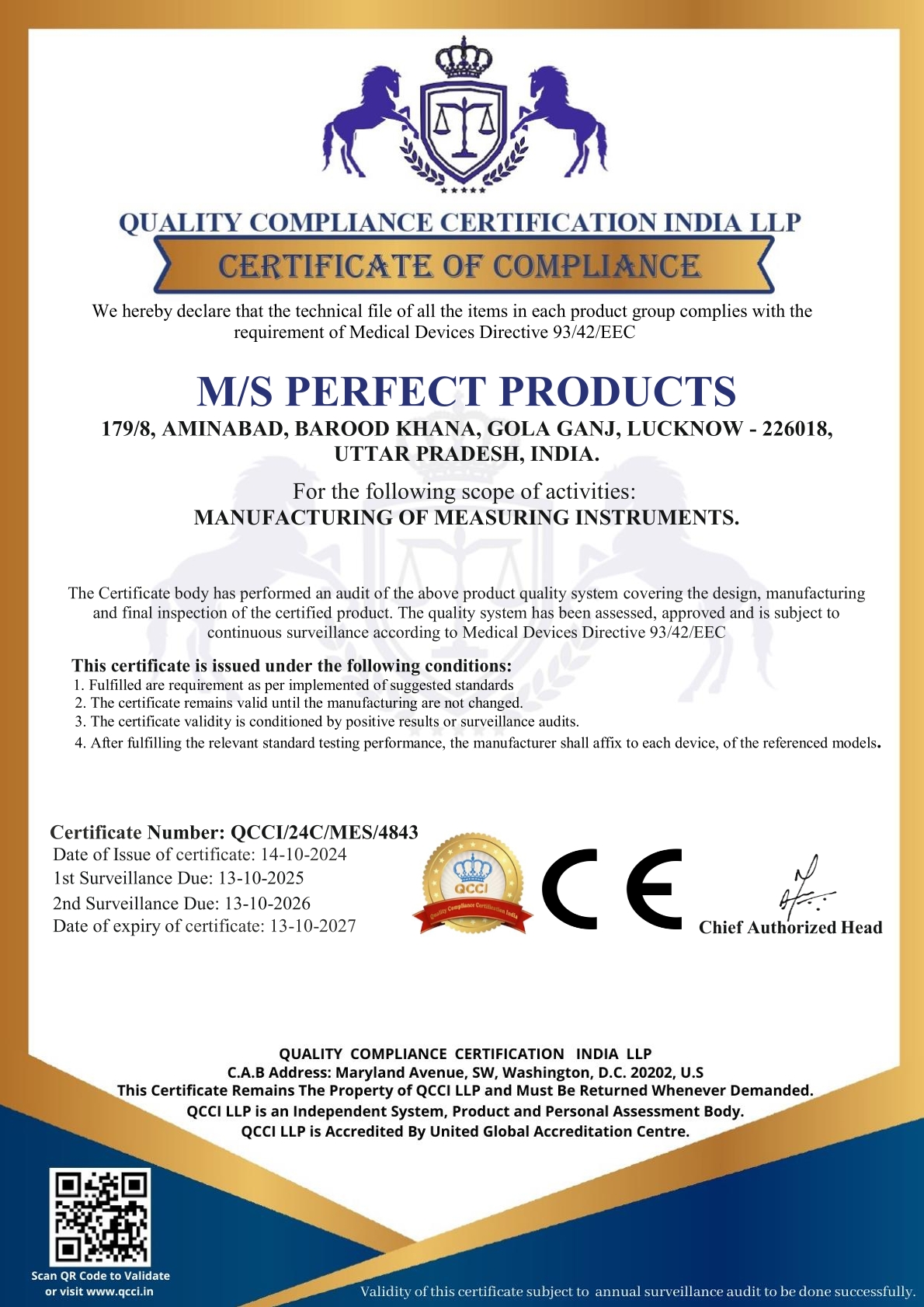 CE Certificate - Perfect Products