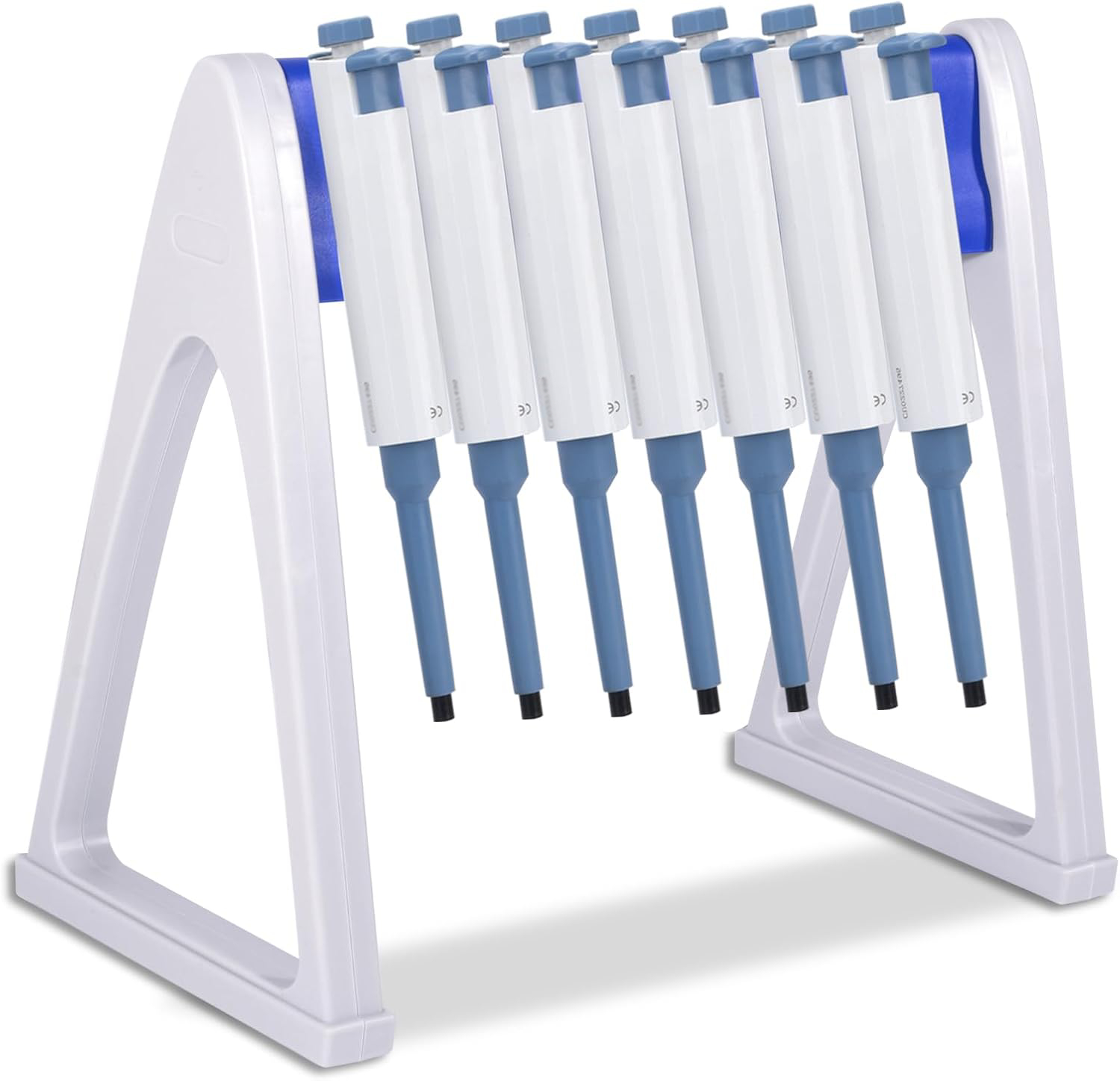 Micropipette stand holding multiple pipettes securely